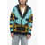 ALANUI Wool Cardigan With Aztek Embroidery Blue