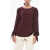 Chloe Silk Blouse With Puffed Sleeves Burgundy