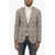 CORNELIANI Circle Unlined Cotton Blend Blazer With District Check Motif Beige