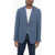 CORNELIANI Id Herringbone Linen Blend Blazer Blue