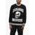 Alexander McQueen Crew Neck Cashmere Blend Pullover With Lettering Logo Black