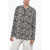 Isabel Marant Etoile Floral Motif Shirt With Mandarin Collar Black & White