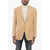 CORNELIANI 2 Button Silk Blend Blazer With Flap Pockets Beige