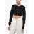 Versace Ribbed Cropped Cardigan With Medusa Buttons Black