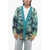 ALANUI Wool Cardigan Snactuary With Palm Embroidery Light Blue