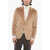 Tagliatore Unlined Herringbone Velour Blazer With Patch Pockets Beige