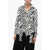 Gucci Silk Animalier Shirt With Self-Tie Detail Black & White