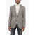 CORNELIANI Half-Lined Gate Houndstooth Patterned Blazer Beige