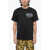 APRES SURF Solid Color Crew-Neck T-Shirt With Print Black