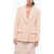 Chloe Ribbed Blazer With Flap Pockets Pink