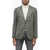 CORNELIANI Cc Collection Peak Lapel Flax Blend Blazer Military Green