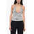 THE ATTICO Sequined All-Over Halterneck Silver