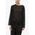 Max Mara Chiffon Ferrara Top With Rhinestone Trims Black