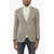 CORNELIANI Cc Collection Houndstooth Refined Flax Blend Blazer Military Green