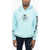 APRES SURF Fleeced-Cotton Blend Bob Hoodie With Patch Pocket Light Blue