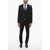 Tagliatore Jacquard Virgin Wool Slim Fit Suit With Peak Lapel Black