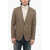 Tagliatore Unlined Virgin Wool Blazer With Houndstooth Pattern Beige