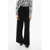 Max Mara Wide-Leg Bric Pants With Side Slits Black