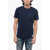 Department Five Solid Color Cotton Crew-Neck T-Shirt Blue