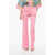 Versace Wool Flared Pants With Front Pleats Pink