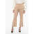 Chloe Front-Pleated Cropped Pants Beige