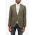 CORNELIANI Cc Collection Virgin Wool Blend Blazer With Notch Lapel Military Green