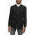 CORNELIANI Id Mandarin Collar Silk Blazer With Patch Flap Pockets Black