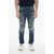 Dolce & Gabbana Distressed Cotton Skinny Fit Denims 15Cm Blue