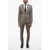 Brian Dales Slim Fit Wool Suit With Bird's Eye Pattern Beige