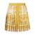 Versace Versace Barocco Print Silk Pleated Mini Skirt GOLD