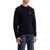 Lacoste Classic Fit Cable Knit Wool Pullover BLU NAVY