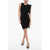 Armani Emporio Knitted Stretchy Dress With Ruffles Black