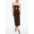 THE ATTICO Stretchy Cut-Out Midí Dress With Chain Detail Brown