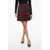 Dior Checked Pleated Miniskirt Burgundy