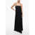 Fabiana Filippi Satin Slip Dress With Jeweled Straps Black