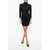 Dolce & Gabbana Turtleneck Viscose Blend Sheath Dress With Draped Design Black