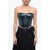 NEW ARRIVALS Corset Designed Sequined Tube Top Blue