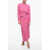 Lanvin Long-Sleeved Bare Back Dress With Side Split Pink