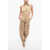 Valentino Garavani Open-Back Cargo Jumpsuit With Applicated Logo Beige