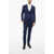 CORNELIANI Virgin Wool Peak Lapel 3 Piece Waistcoat Suit Blue