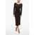 Dolce & Gabbana Wool Jersey Tie Neck Dress With Bare Back Design Brown