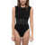 Alexander McQueen Sleeveless Bodysuit With See-Through Insert Black