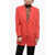 Dolce & Gabbana 3-Pocketed Silk Blend Blazer With Peak Lapel Red