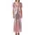 ROTATE Birger Christensen Rotate Birger Christensen Sequins Midi V-Neck Dress SILVER PINK