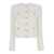 Balmain White Cropped Jacket With Patch Pockets In Tweed Woman WHITE