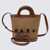 Marni Marni Brown Raffia And Leather Tropicalia Mini Bucket Bag Brown