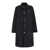 AMI Paris Black Coat With Classic Collar And Front Button Closure In Cotton Blend Man Black