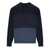 Emporio Armani EMPORIO ARMANI DEGRADÉ BLUE CREWNECK SWEATER Blue