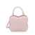 Ganni 'Butterfly Small' Pink Crossbody Bag With Quilted Logo In Leather Woman PINK