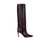 Paris Texas Dark Bordeaux High Boots With Stiletto Heel In Croco Embossed Leather Woman RED